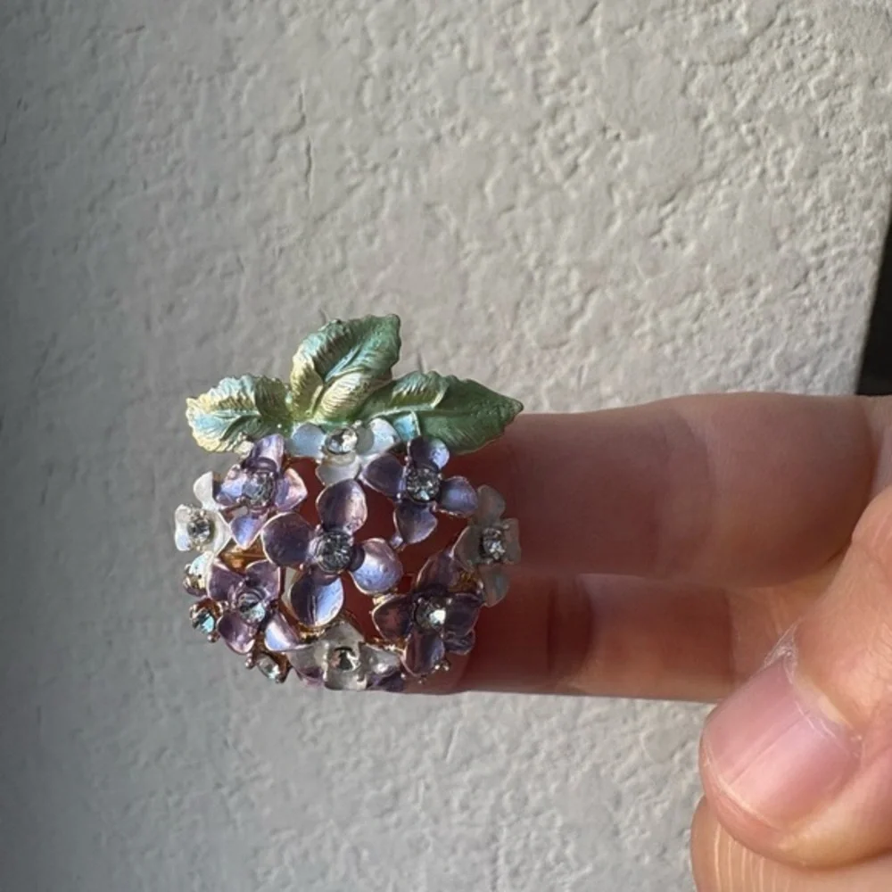 Purple‎ and Green Floral Brooch
